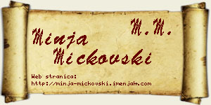 Minja Mickovski vizit kartica